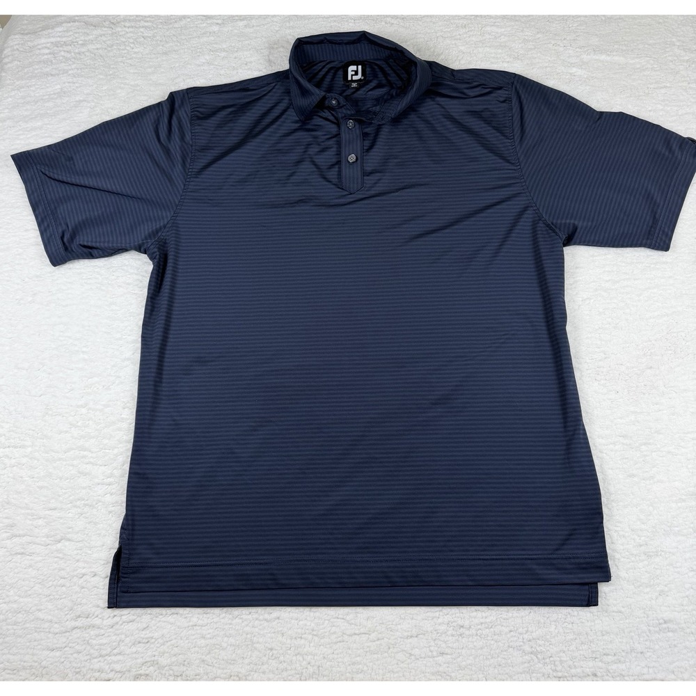 Footjoy Mens X-Large Striped Short Sleeve Golf Polo Shirt Performance Stretch